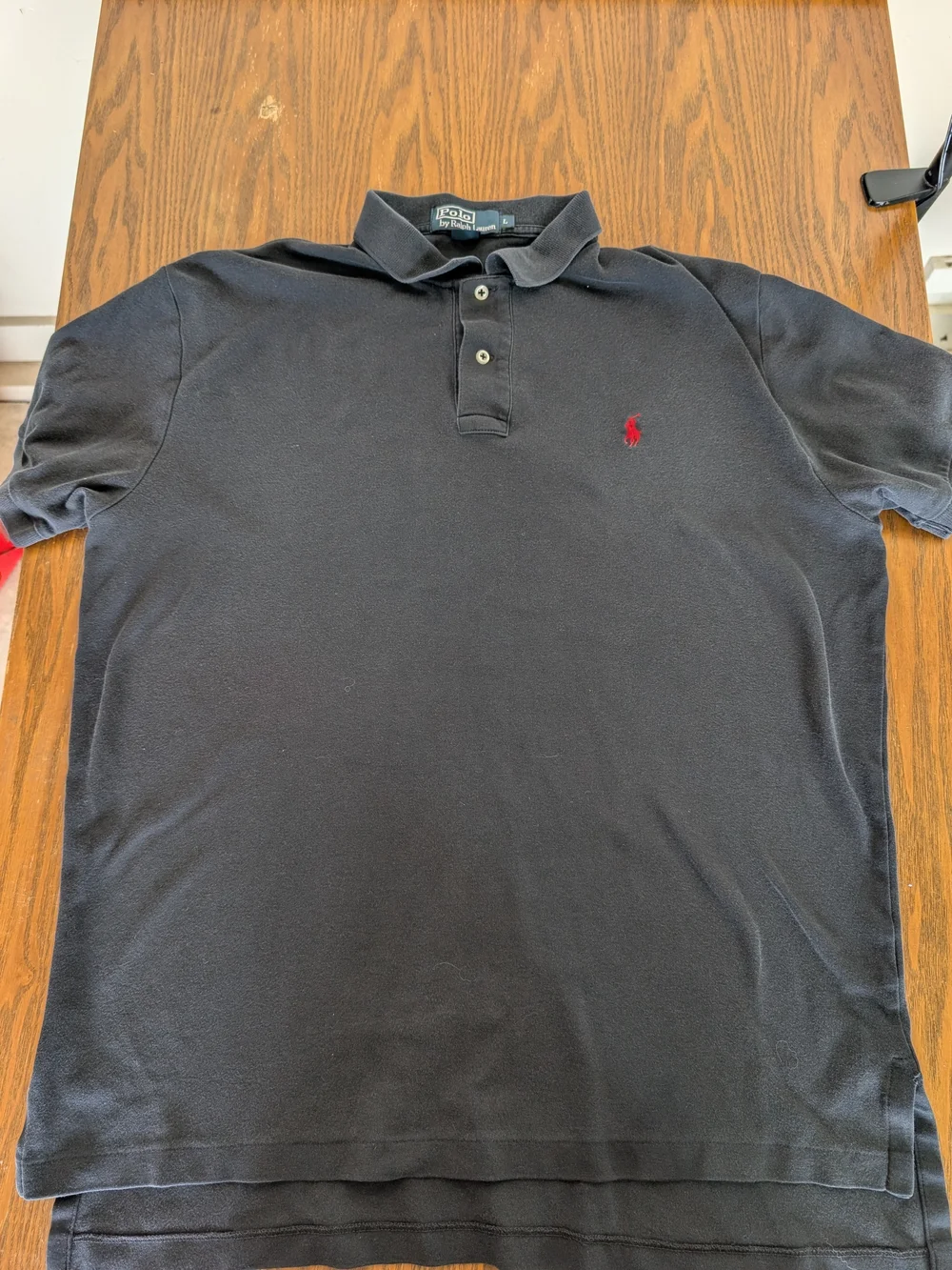 Ralph Lauren Black Polo with Red Pony Embroidery